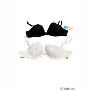 Elegant Lace Black and White Bra Set